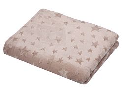 Cashmere deka Stella 150x200 cm, motiv hvězdy, taupe