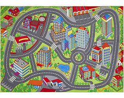 Dětský koberec 100x150 cm, motiv silnice ve městě