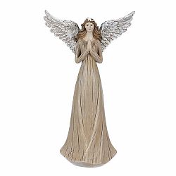 Anděl s roztaženými křídly Emma hnědá, polyresin, 32 x 19 x 11 cm 