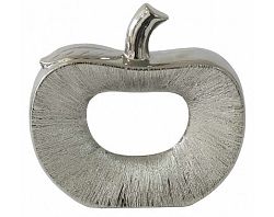 Dekorace jablko 26 cm, stříbrná