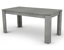 Jídelní stůl Inter 160x80 cm, šedý beton, rozkládací
