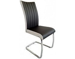 Jídelní židle Vertical, černá/bílá ekokůže