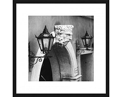 Rámovaný obraz Lampy 40x40 cm, černobílý