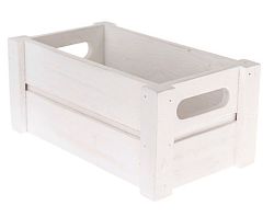 Úložný box dřevěný bílý, 21,5x12,5x9,5 cm