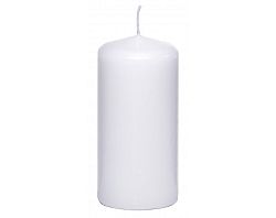 Válcová svíčka bílá, 12 cm